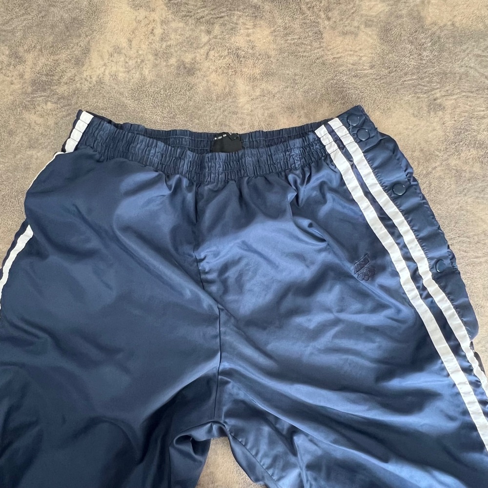 JCPenney USA Olympic Track Pants Mens Large Navy Blue Snap Side Tear Away VTG - Picture 3 of 10